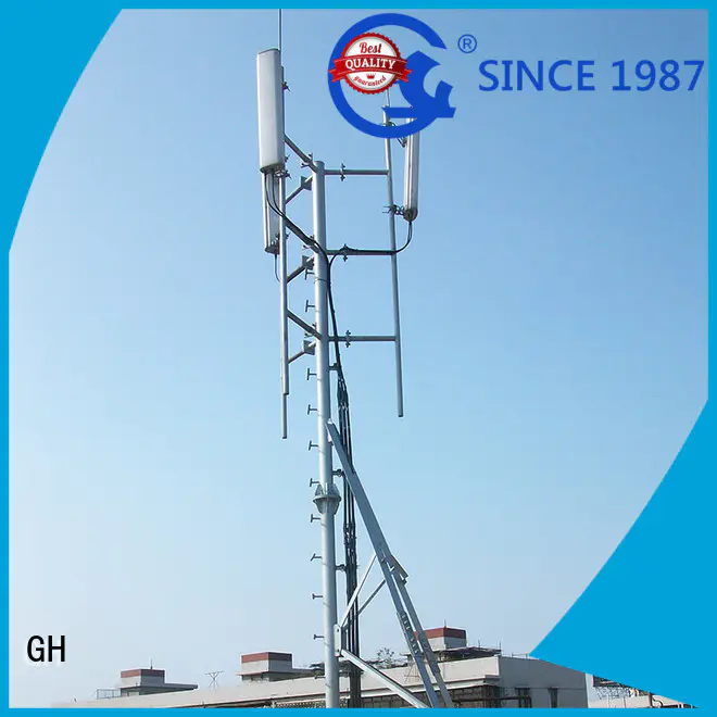 GH antenna support pole with satisfed feedback for building in the peak
