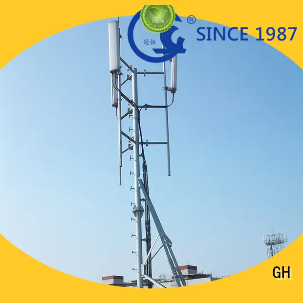 GH antenna support pole suitable for building in the roof