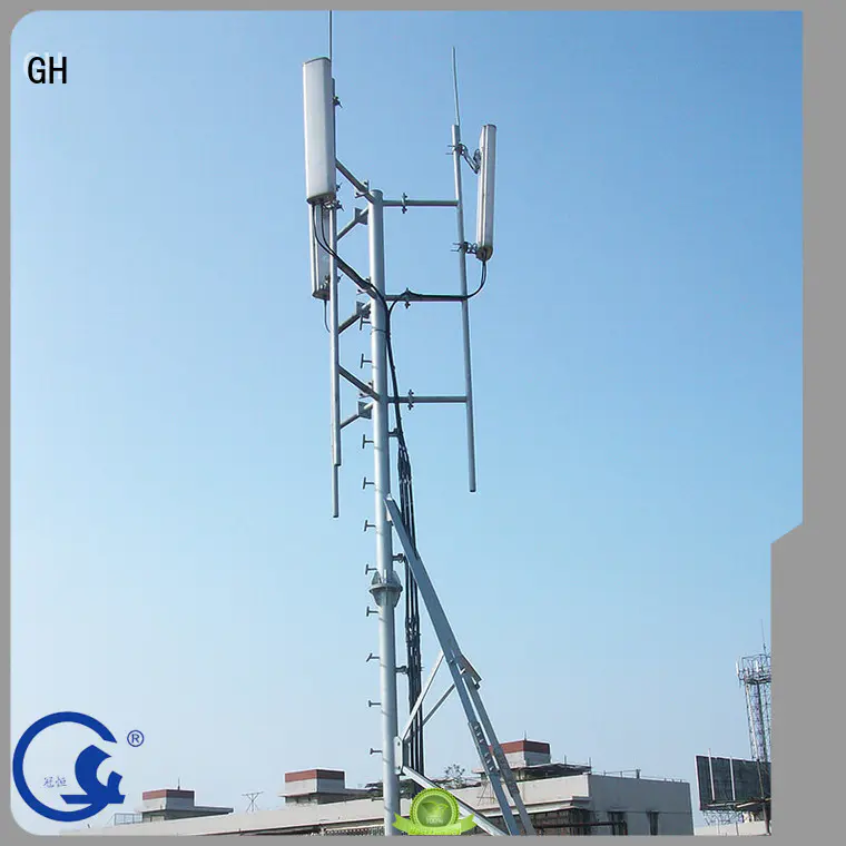 antenna support pole suitable for building in the roof